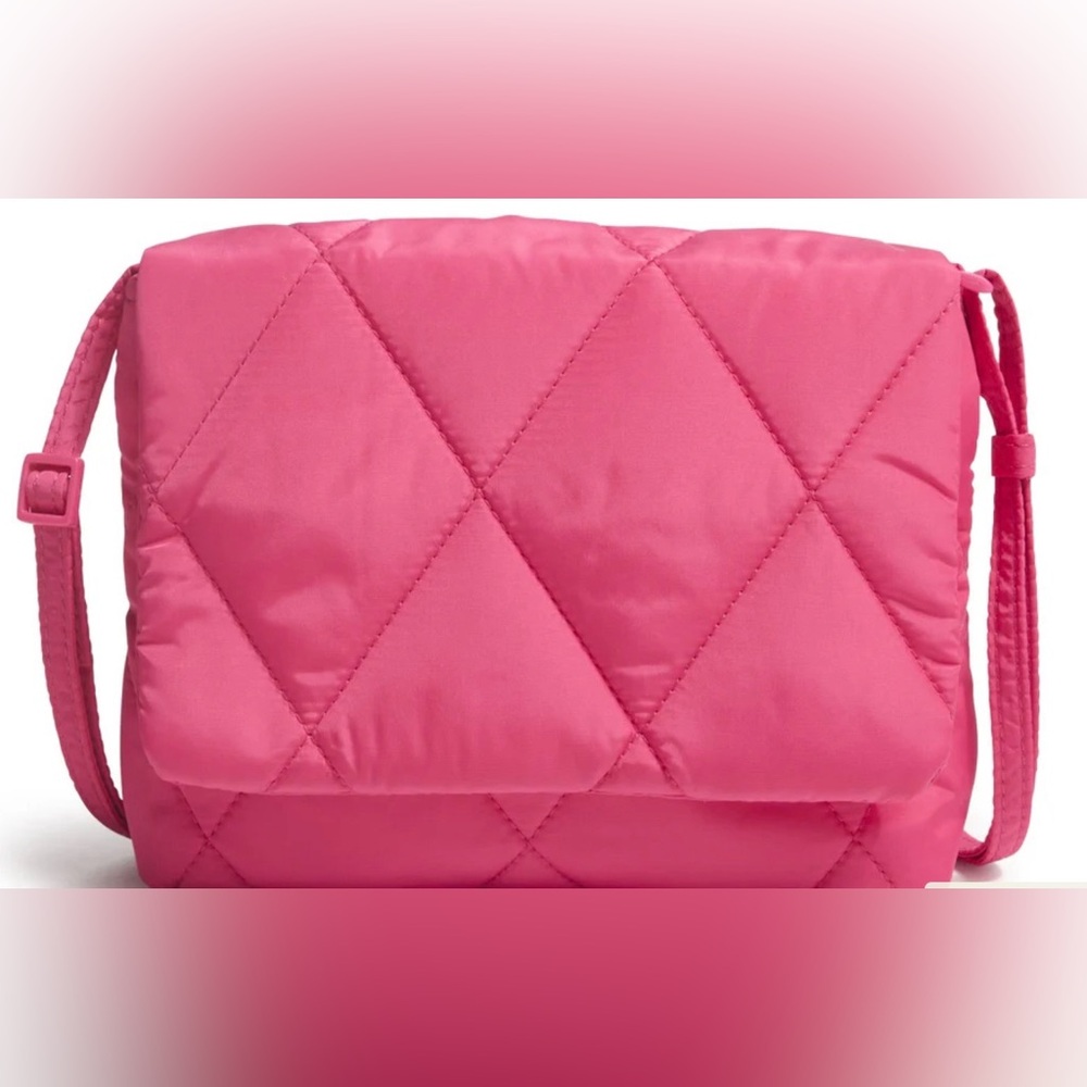 Vera Bradley Small Flap Hipster Quilted Women's Bag Peacock Pink Print